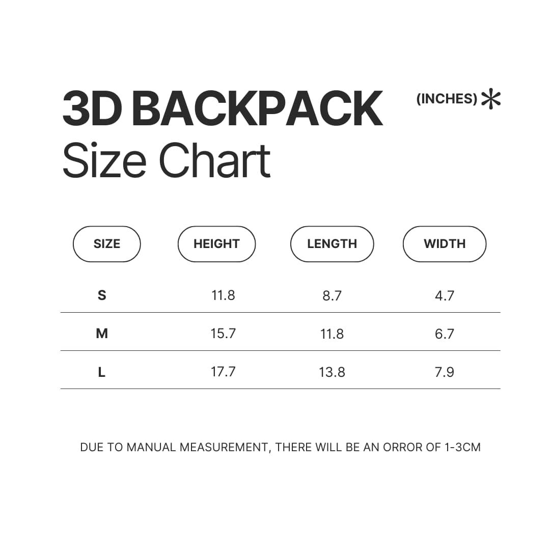 3D Backpack Size Chart - Curious George Store