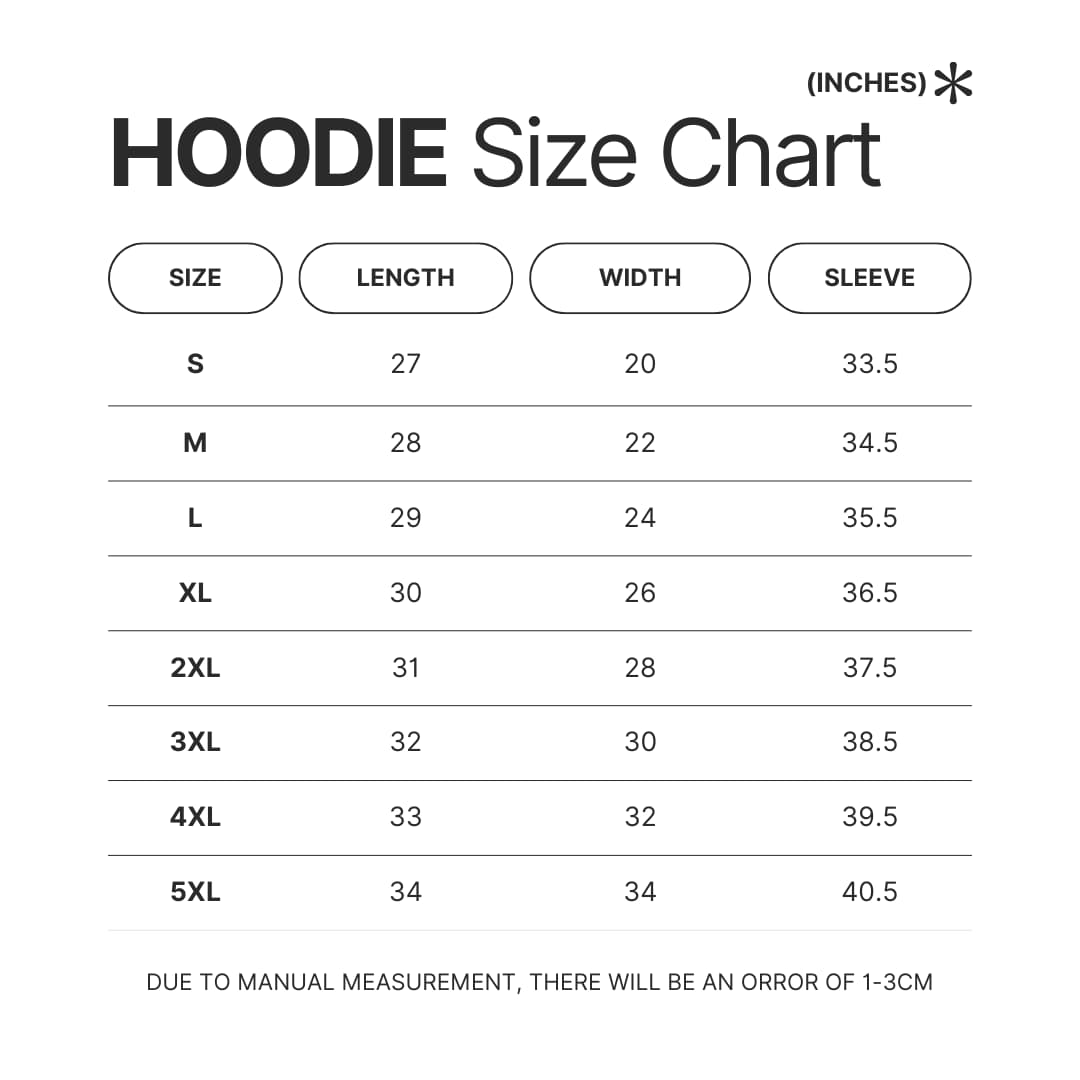 Hoodie Size Chart - Curious George Store