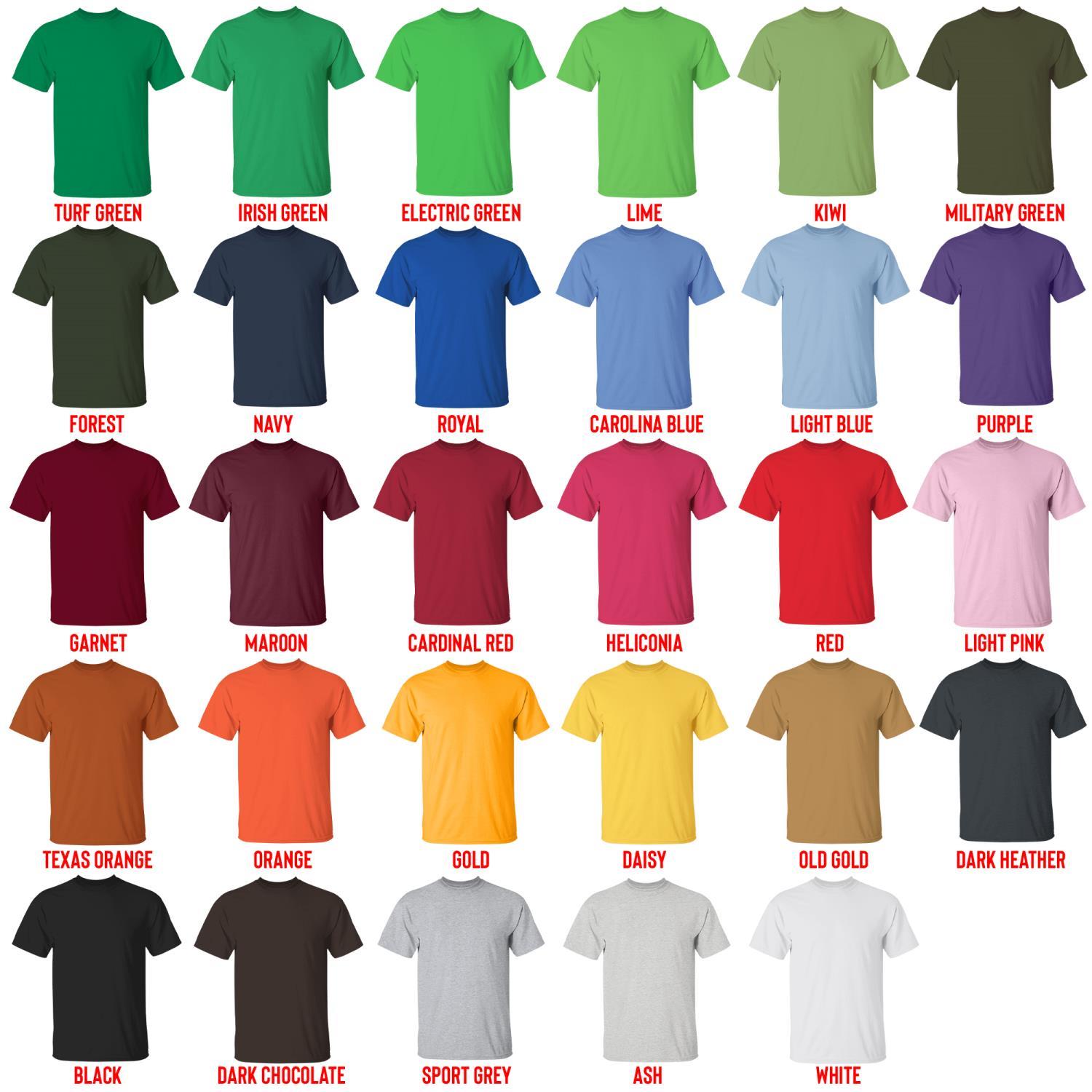 t shirt color chart - Curious George Store