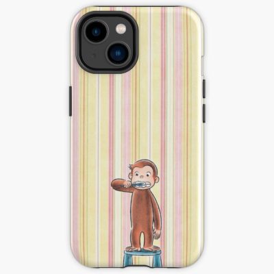 Cute Curious George Yellow Pink Stripe Iphone Case
