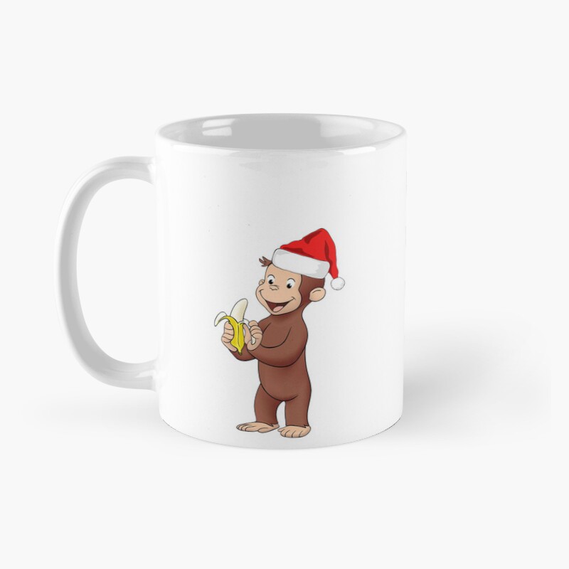 Cute Curious George Winter Banana Mug - Image 2