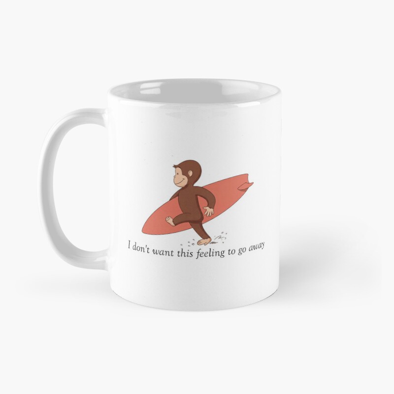 Funny Curious George Surfing Monkey Mug - Image 2