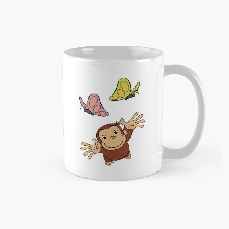Cute Curious George And Butterflies Mug
