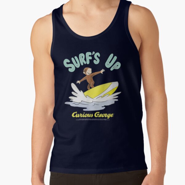 Funny Curious George Surfs Up Surfing Portrait Tank Top - Image 5