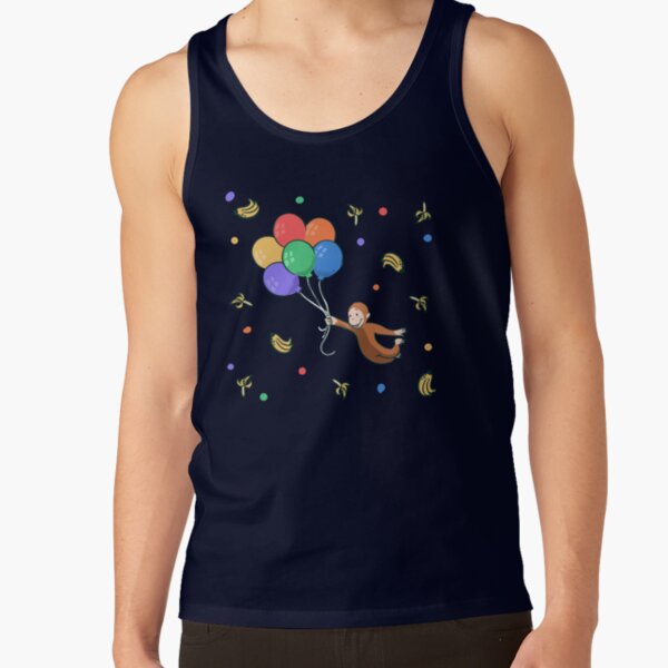 Cute Bananas And Balloons Curious George Tank Top - Image 5