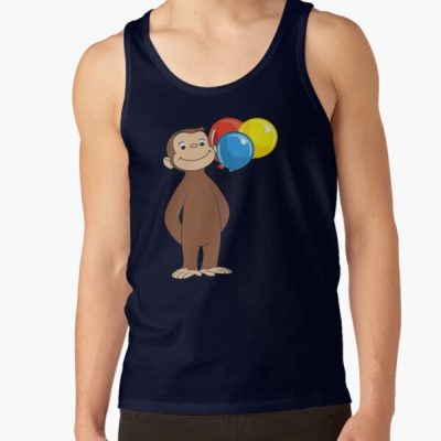 Happy Curious George With Balloons Tank Top