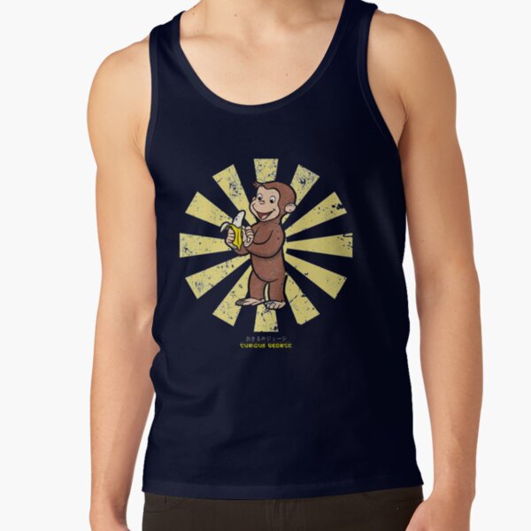 Vintage Curious George Retro Japanese Style Tank Top - Image 5