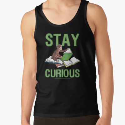 Inspirational Curious George Stay Curious Reading Portrait Tank Top