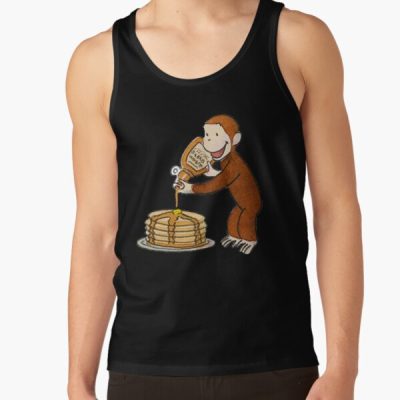 Cute Curious George Making Pancakes Tank Top