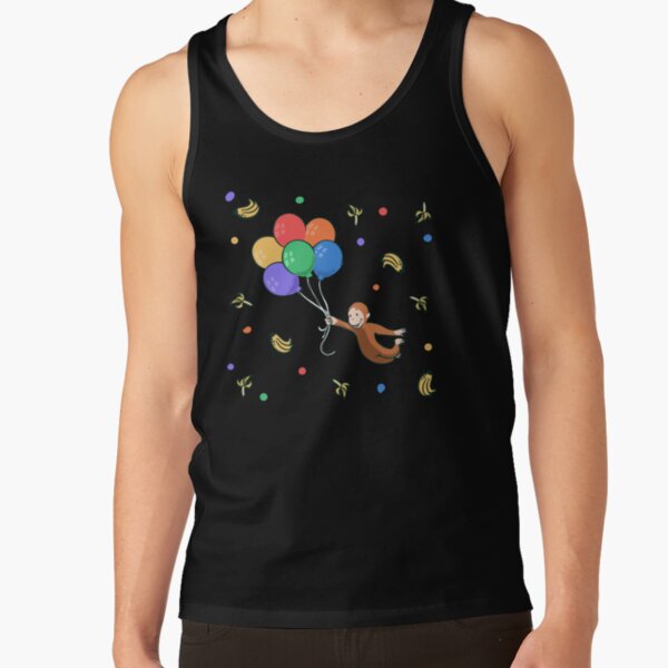 Cute Bananas And Balloons Curious George Tank Top - Image 2
