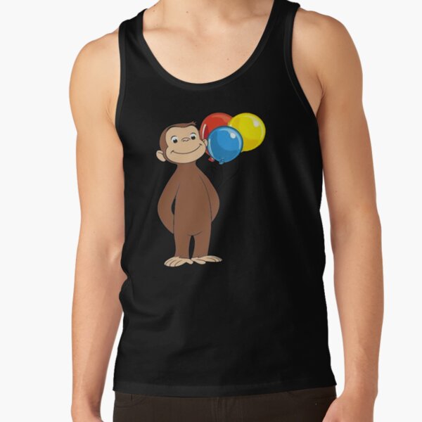 Happy Curious George With Balloons Tank Top - Image 3