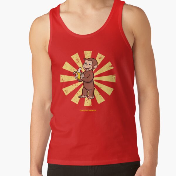 Vintage Curious George Retro Japanese Art Tank Top - Image 4