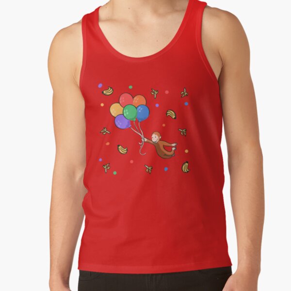 Cute Bananas And Balloons Curious George Tank Top - Image 4