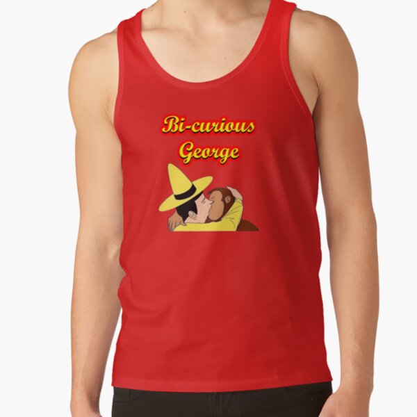 Funny Bi Curious George Parody Tank Top - Image 4