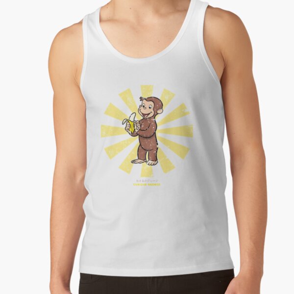 Vintage Curious George Retro Japanese Art Tank Top - Image 2