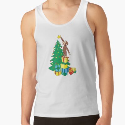 Cute Curious George Christmas Design Tank Top