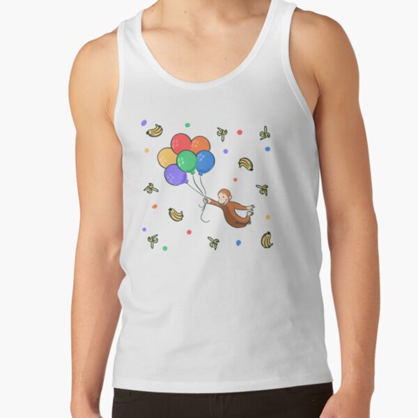 Cute Bananas And Balloons Curious George Tank Top
