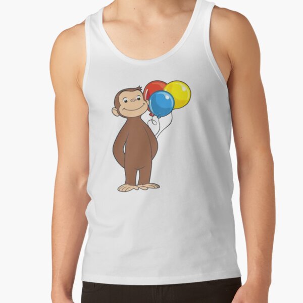 Happy Curious George With Balloons Tank Top - Image 2