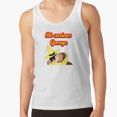 Funny Bi Curious George Parody Tank Top