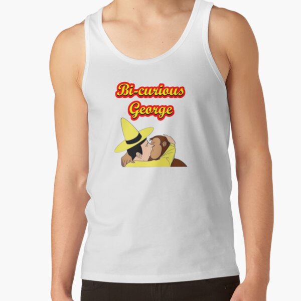 Funny Bi Curious George Parody Tank Top