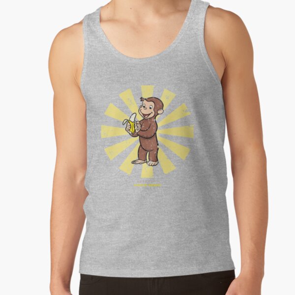 Vintage Curious George Retro Japanese Art Tank Top - Image 3
