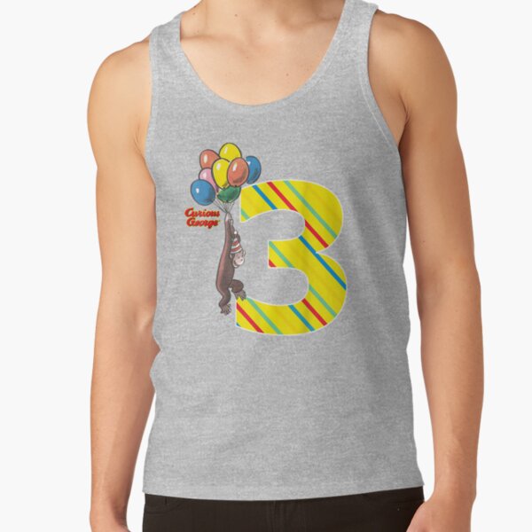 Cute Vintage 3rd Birthday Balloons Graphic Tank Top - Image 3