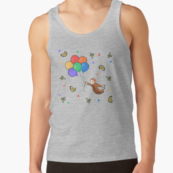 Cute Bananas And Balloons Curious George Tank Top - Image 3