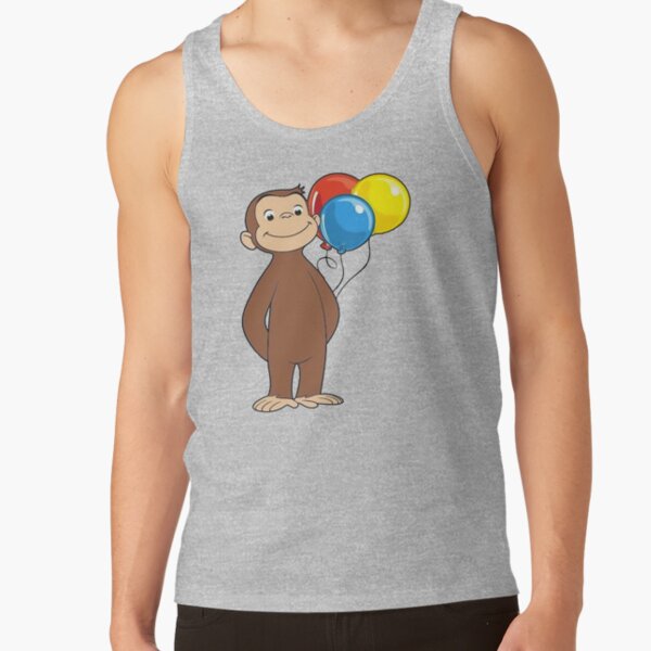 Happy Curious George With Balloons Tank Top - Image 4