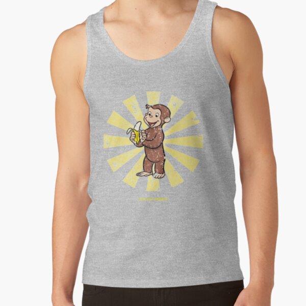 Vintage Curious George Retro Japanese Style Tank Top - Image 3