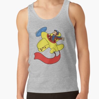 Cute Curious George In An Airplane Tank Top