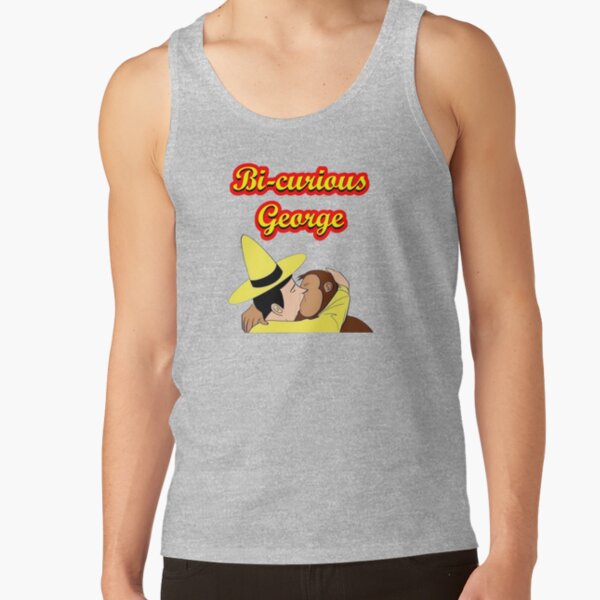 Funny Bi Curious George Parody Tank Top - Image 3