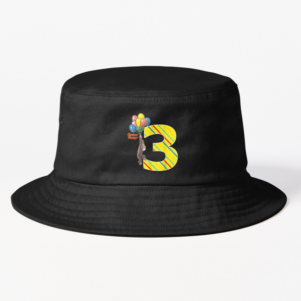 Cute 3rd Birthday Balloons Design Bucket Hat