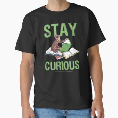 Inspirational Curious George Stay Curious Reading Portrait T-shirt