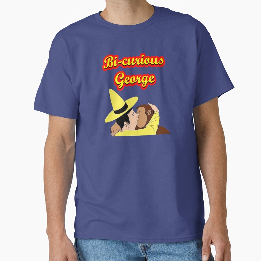 Funny Bi Curious George Parody T-shirt - Image 4