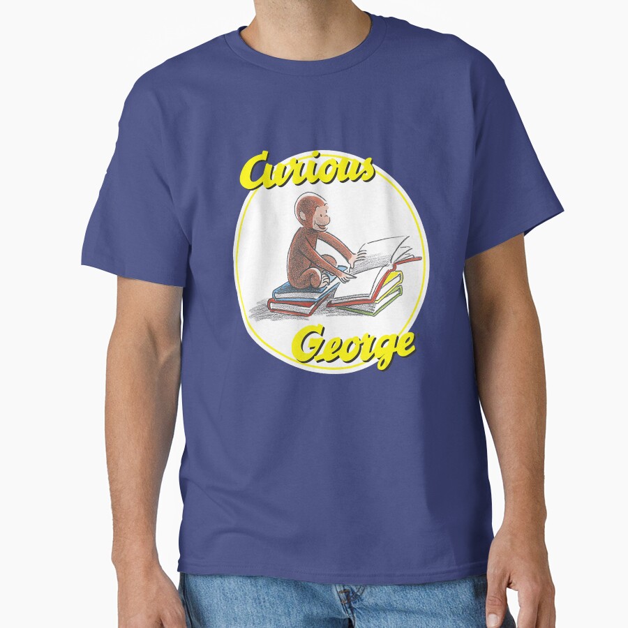 Vintage Curious George Reading Poster T-shirt - Image 4