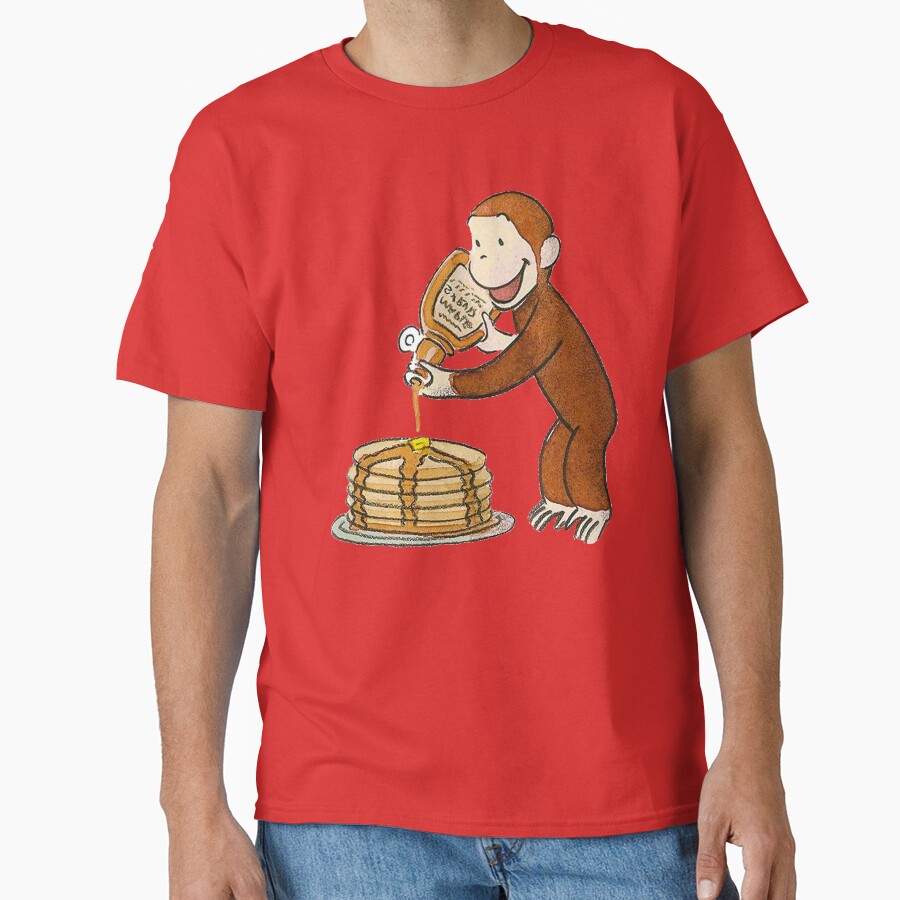 Cute Curious George Making Pancakes T-shirt - Image 6