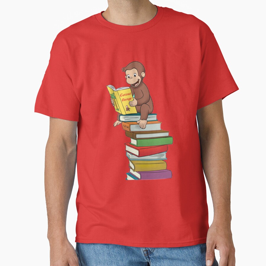 Classic Curious George Reading Book T-shirt - Image 5