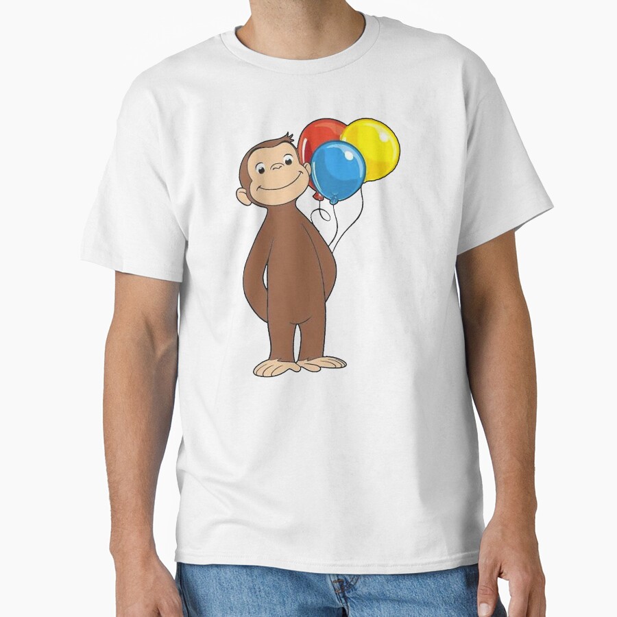 Happy Curious George With Balloons T-shirt - Image 2