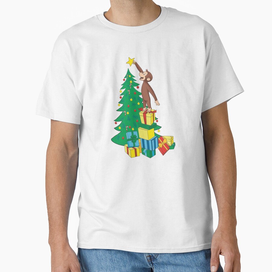 Cute Curious George Christmas Design T-shirt