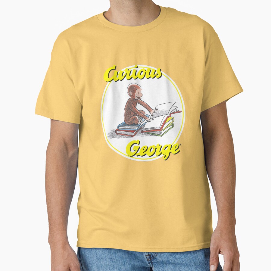Vintage Curious George Reading Poster T-shirt - Image 6