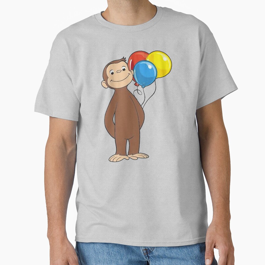 Happy Curious George With Balloons T-shirt