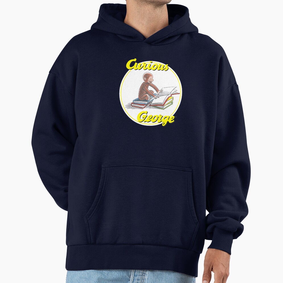 Vintage Curious George Reading Poster Hoodie - Image 5