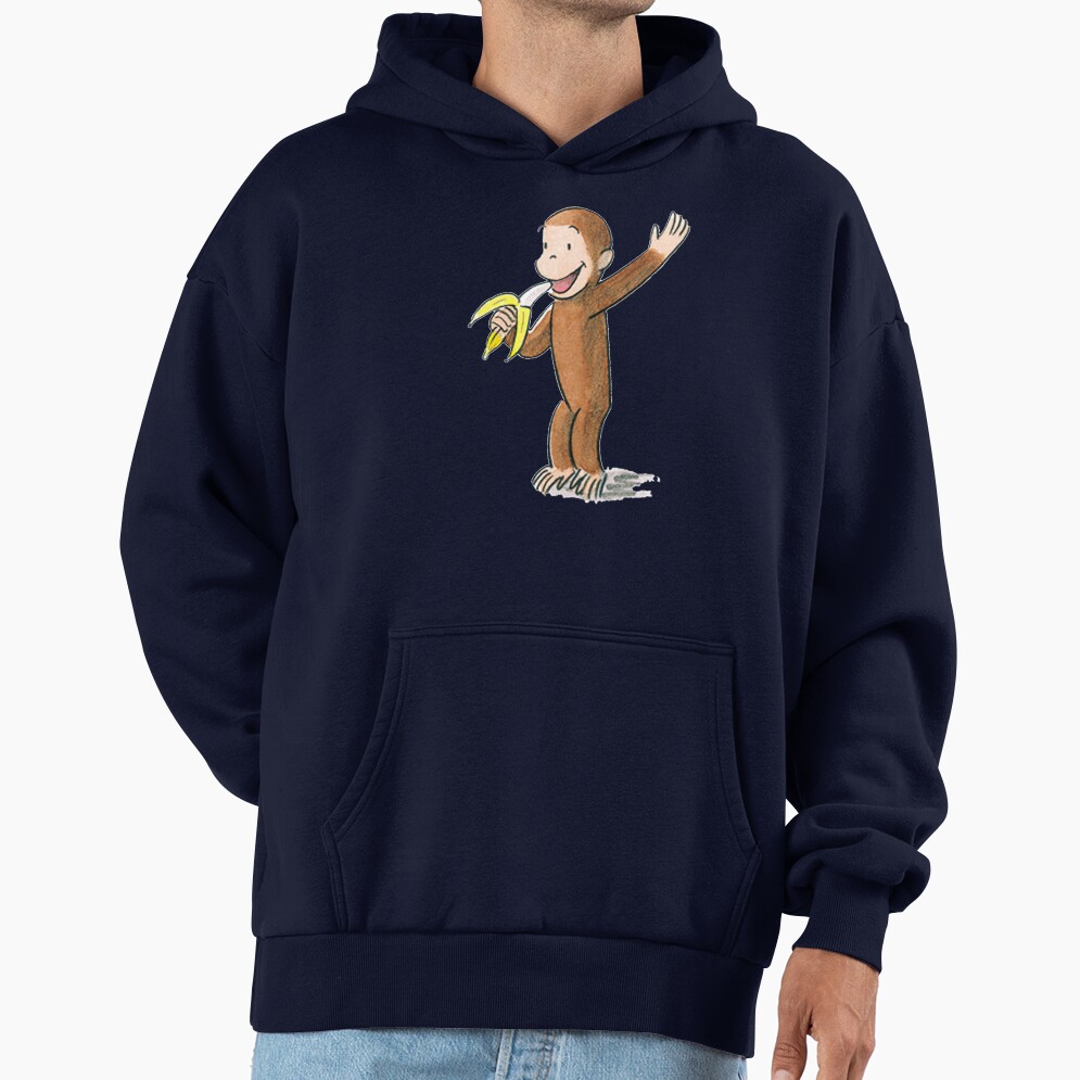 Cute Curious George Eating A Banana Hoodie - Image 5