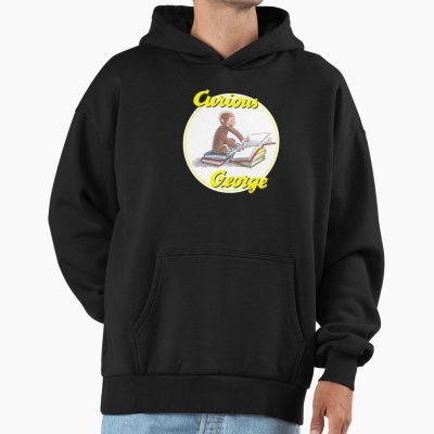 Vintage Curious George Reading Poster Hoodie
