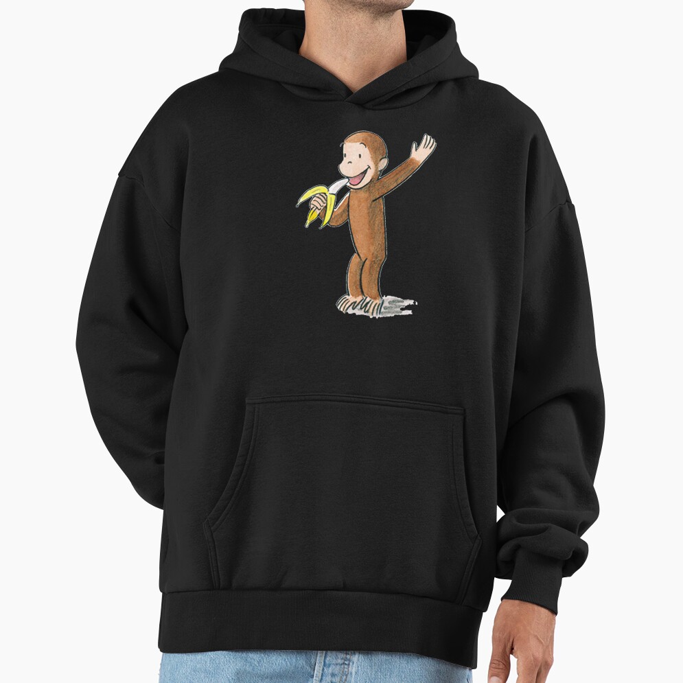 Cute Curious George Eating A Banana Hoodie