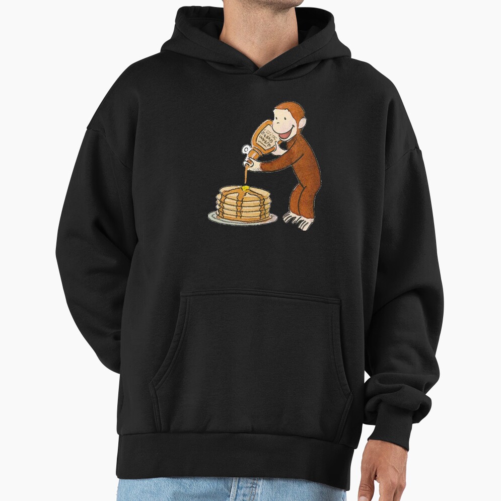 Cute Curious George Making Pancakes Hoodie - Image 3