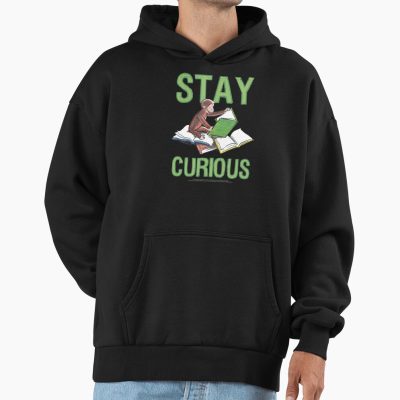 Inspirational Curious George Stay Curious Reading Portrait Hoodie