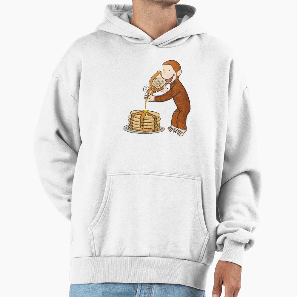 Cute Curious George Making Pancakes Hoodie - Image 2