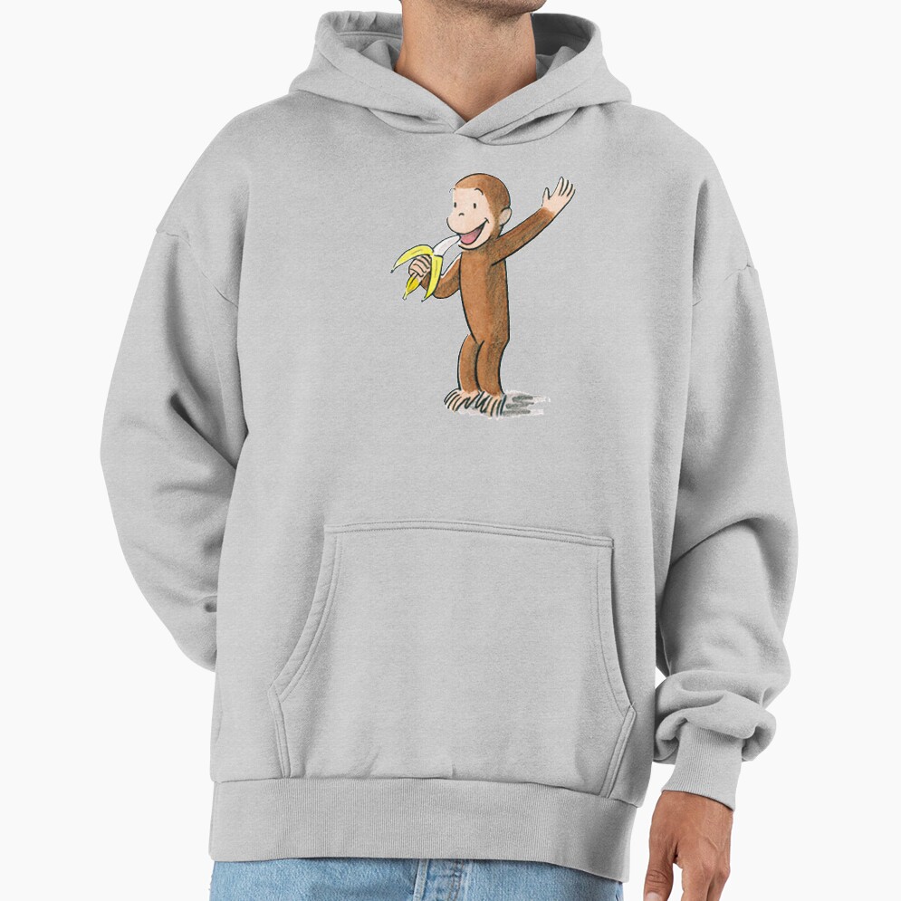 Cute Curious George Eating A Banana Hoodie - Image 4