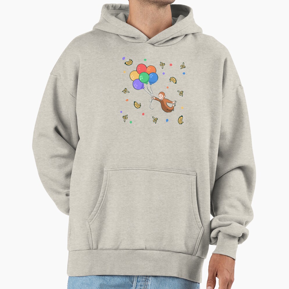 Cute Bananas And Balloons Curious George Hoodie - Image 3